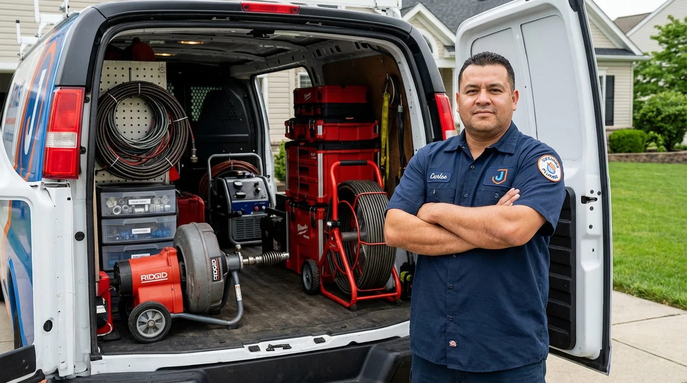 Professional drain cleaning equipment and Johns Plumbing LLC plumber in Kearney